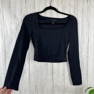 House of Harlow x Revolve black scoop neck crop top
